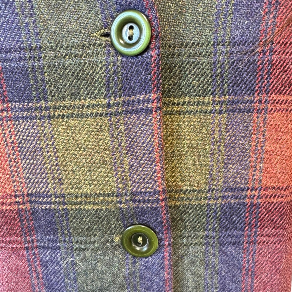 Vintage Triona Design Ireland Multicolor Donegal Tweed Plaid Wool Coat - Picture 6 of 13